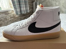 Nike SB Zoom Mid ISO Skate Shoes White/Black Safety Orange Size Uk 9 Worn Once