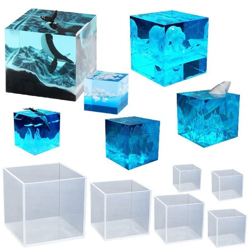 1xclear silicone cube molds - cube,