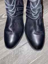 Ralph Lauren Leather Boots Black EU 41 U.K. Size 7 B Ankle Boots Zips