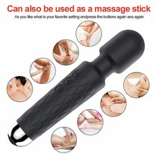 Wireless Electric Magic Wand Full Body Massager Waterproof 20 Vibration Modes UK