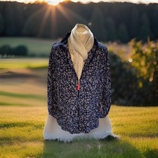 EWM Country Rose Size XL(fits 18/20) Pretty Blue Floral Light Jacket Autumn Wear