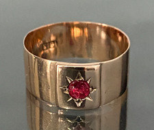 Victorian 9K Rose Gold & Red