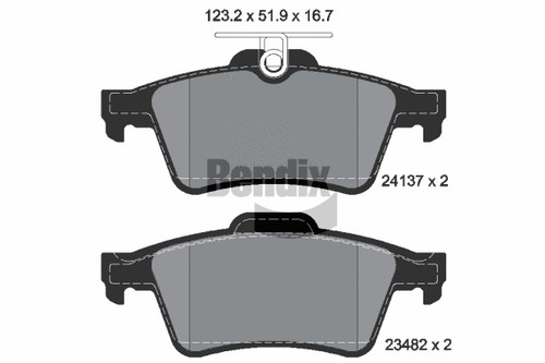 Rear brake pad set - brake, disc