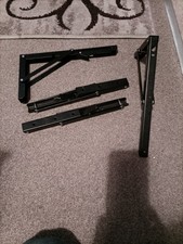4x Quick Release Shelf Folding Brackets Black