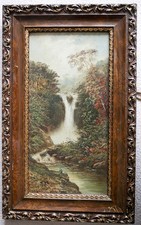 Victorian Scottish Oil Painting – “Linn of Tummel” Waterfall – Antique Original