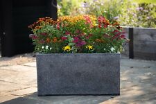 Grey Poly Terrazzo Kitchen Trough Planter Outdoor Garden Flower Bed Pot Modern