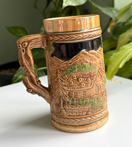 Ceramic beer mug handled - beer,