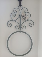 Pretty Vintage/Shabby chic/Farmhouse style grey towel holder/ring.