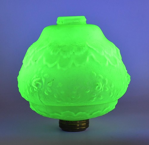Vintage uranium glass oil lamp - vintage,