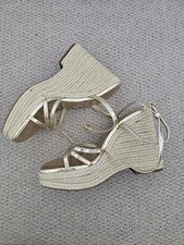 Zara gold metallic high wedge