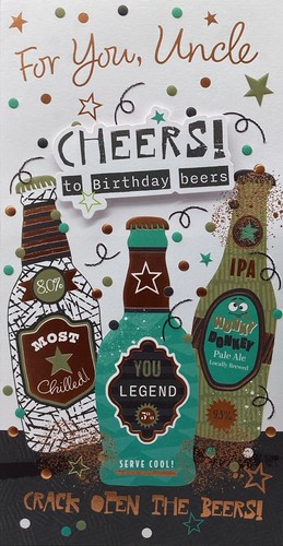 Uncle birthday card - card, beers