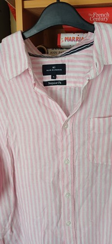 Pink stripped linen - stripped, m&s