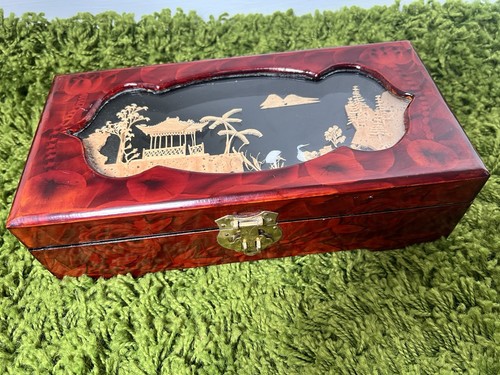Oriental jewellery box wooden - oriental,