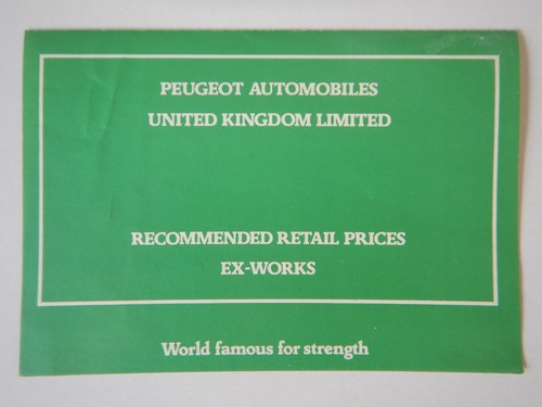 Peugeot range orig 1977 mkt - peugeot, uk