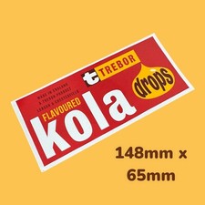 Trebor Kola Drops Vintage Sweet Wrapper Vinyl Sticker dummy  1950s Sweets Cubes