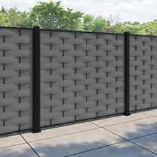 Ripple Fence Panel - Mid Grey - with aluminium posts 180cm BG / Gary 6 pieces ￼