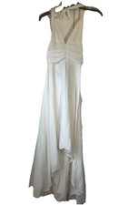 White Dress Womens M Midi Beachy Marilyn Monroe Halter Style Dress