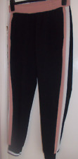 ZARA Ladies Black Trousers with side stripe and cuffed ankle. Size XS