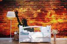 3D Brick wall Statue Liberty