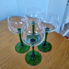 Vintage Wine Glasses Green