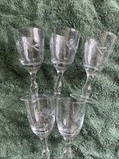 Set of 5 vintage etched