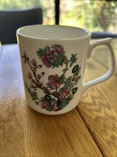 Vintage Bone China Floral Mug With Gold Rim