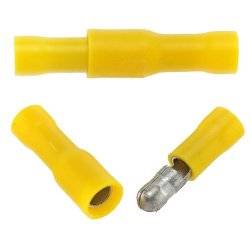 Yellow solderless crimp bullet - yellow,