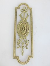 Victorian Brass Pierced Finger Plate Push Door Handle Antique Old Urn Adam Husks