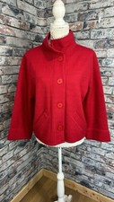 Linea Women’s 100% Merino Boiled Wool Red Knit Jacket Size UK M
