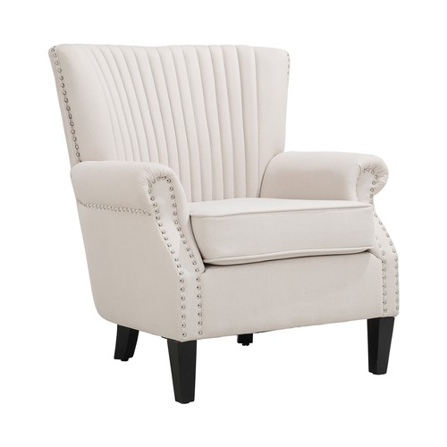 Scalloped wing back chair - back,