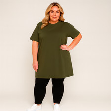 Plain Short Sleeve Long Length Cotton T-Shirt