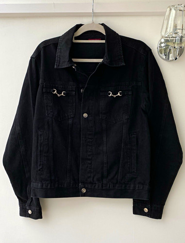 Gucci mens black - denim, jacket