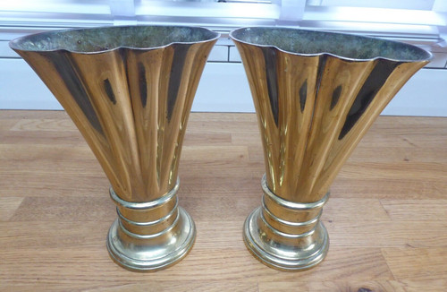 Antique pair heavy brass - antique,