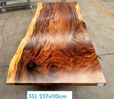 Solid Walnut One-piece Slab, Live Edge Dining Table 237x110cm Thickness 5.5cm