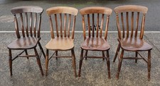 4 ANTIQUE VICTORIAN SLAT BACK FARMHOUSE KITCHEN CHAIRS     DELIVERY AVAILABLE