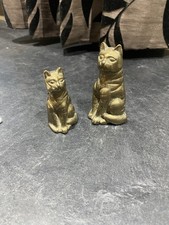 Vintage pair of bronze cats