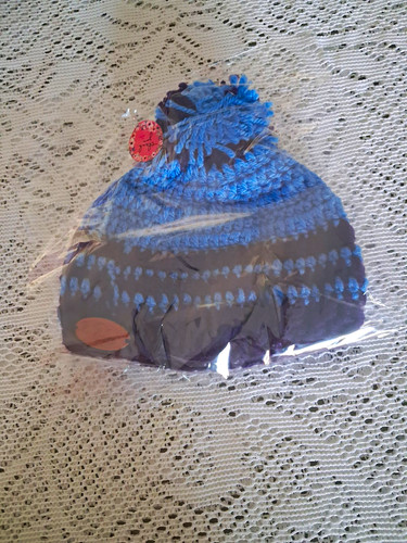 Hand knitted newborn blue - newborn,