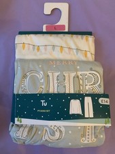 BNWT By TU fairy lights Merry Christmas Pyjamas Size Large 16-18 Pastel Cotton