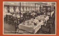 1936 Eagle Steamers Postcard, Dining Room, "Royal Eagle"