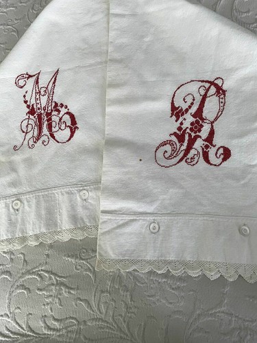Antique french linen monogram - antique,