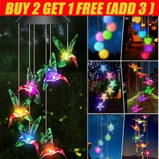Solar Powered LED Light Decor Wind Chimes Garden Hanging Colour Changing UK