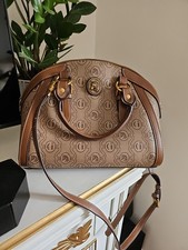 GUSACHI Brown Leather Handbag Shoulder Bag with Shoulder Strap Women's