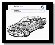 BMW 635 CSi Coupe cutaway framed picture by Niedermeier 1983 free p&p UK