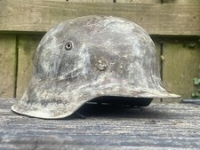 Origin WW2 German World War Two NS64 M42 Snow Winter Camo helmet Complete WWII