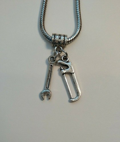 Antique silver tone saw wrench - tone,