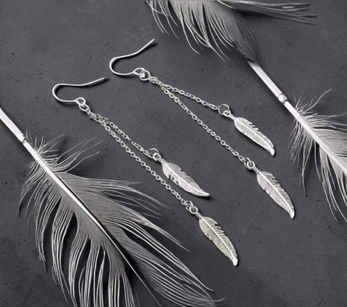 925 sterling silver - 925, feather