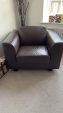 Chocolate Brown soft Leather  Armchair