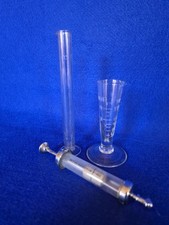 Antique Glass Etched Apothecary/Chemistry Lab Measurements Equipment.