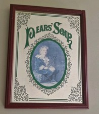 Original Pears Soap Mirror, Framed, 13 x 10"