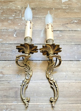 2 x Ornate Rococo French Brass
